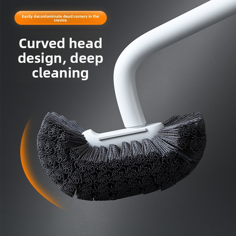 Toilet brush with grooves and long handle