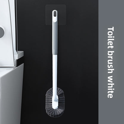 Toilet brush with grooves and long handle