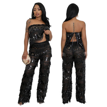 Top and Loose Pants Two Piece Set