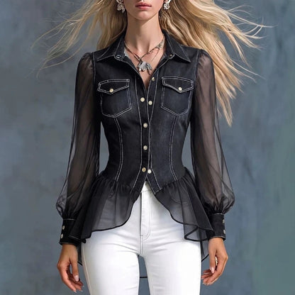 Top lapel long sleeve