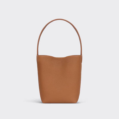 Top-Layer Cowhide Leather Bucket Bag for Women