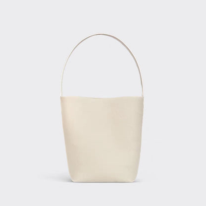Top-Layer Cowhide Leather Bucket Bag for Women