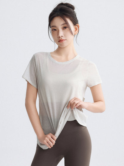 Top Pilates Fitness Short Sleeve Summer