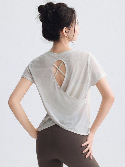 Top Pilates Fitness Short Sleeve Summer