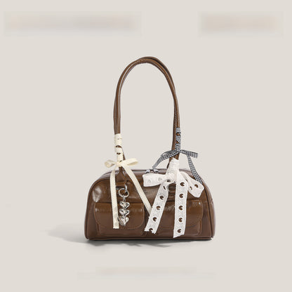 Tote Bag with Silk Scarf Pendant
