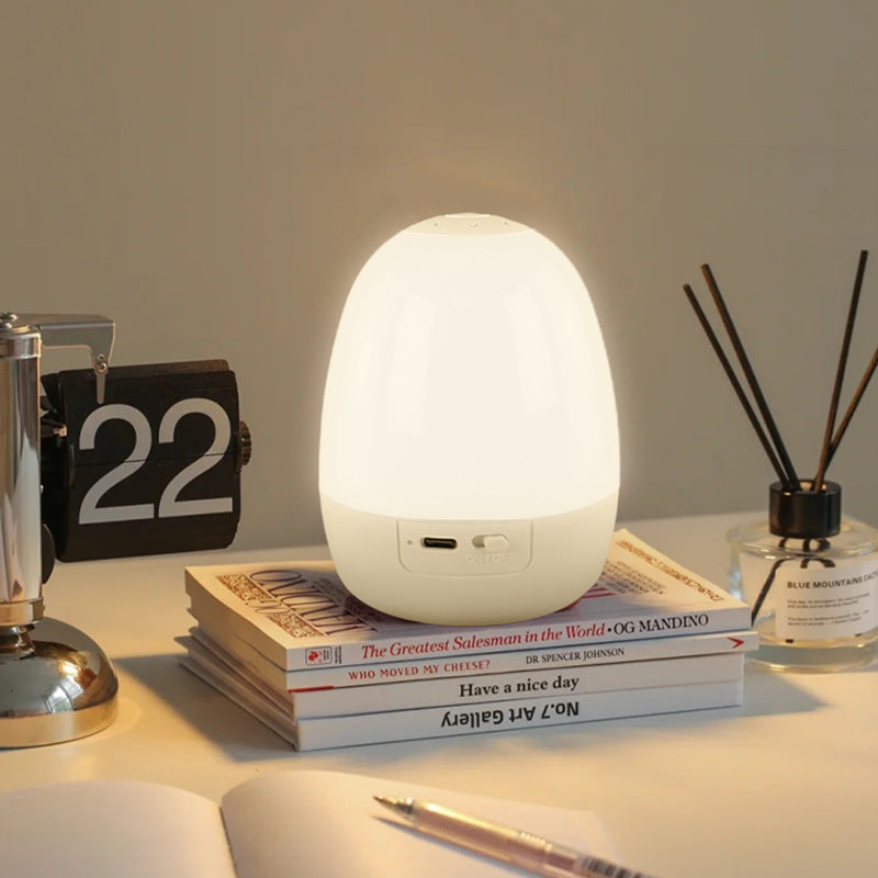 Touch Control Egg-Shaped Night Light with Built-in Battery