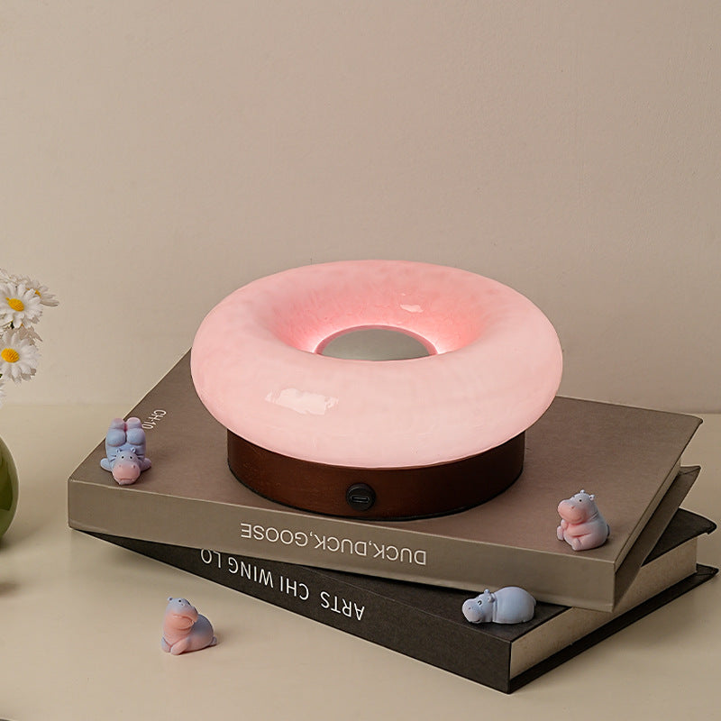 Touch Control Rechargeable Donut Table Lamp
