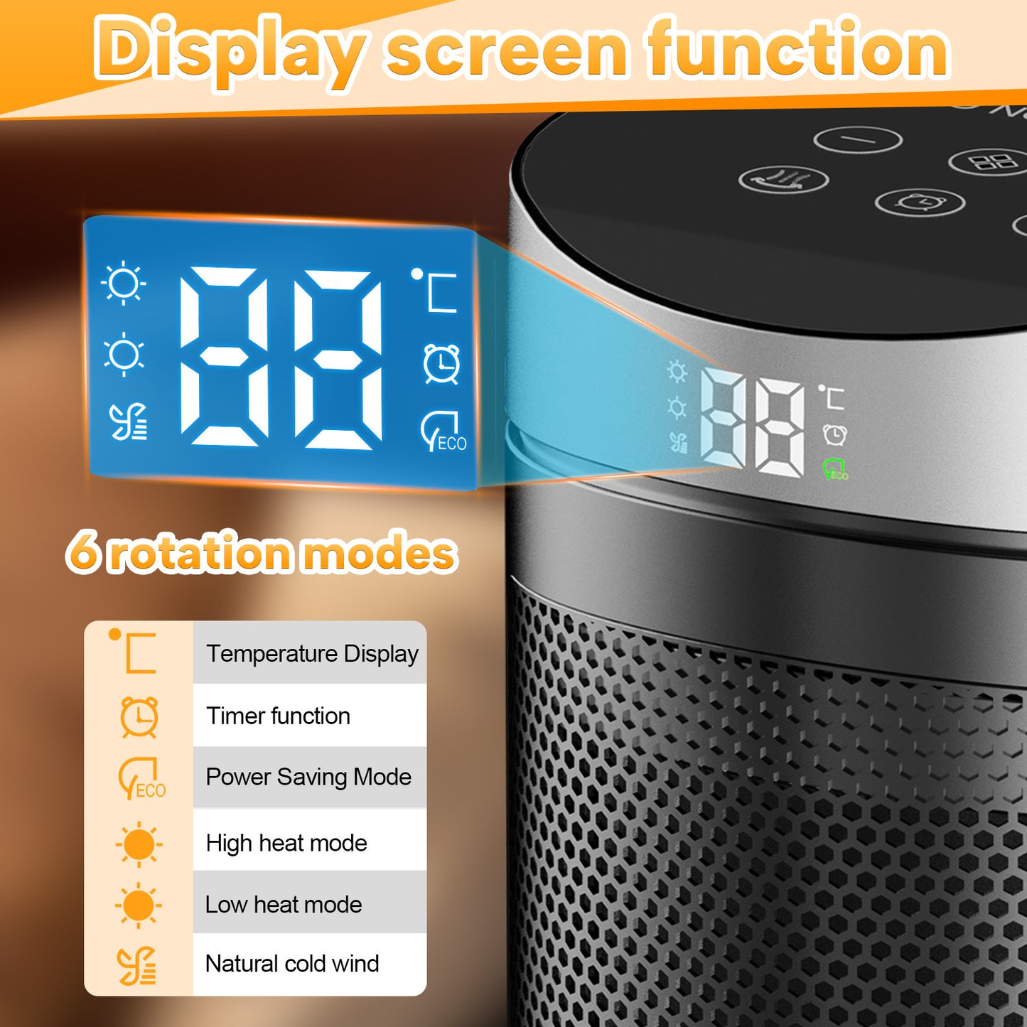 Touch Screen Remote Control PTC Ceramic Heater