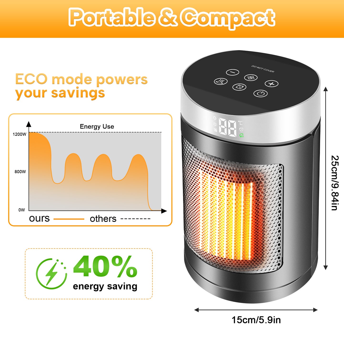 Touch Screen Remote Control PTC Ceramic Heater