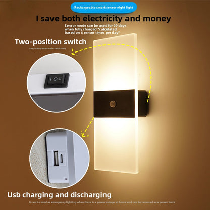Touch-sensitive wall lamp for bedroom bedside lamp