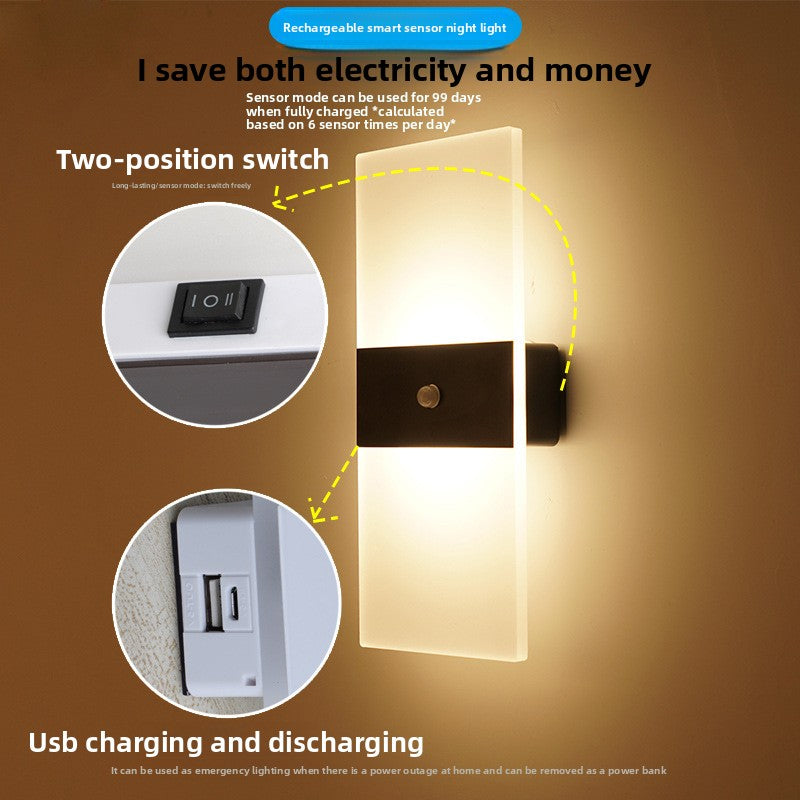 Touch-sensitive wall lamp for bedroom bedside lamp