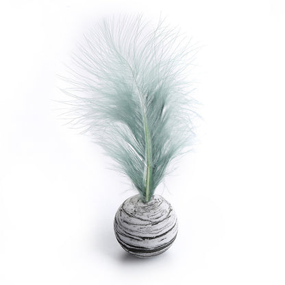Toy balls with feathers