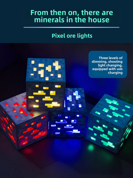 Toy cube mineral lamp