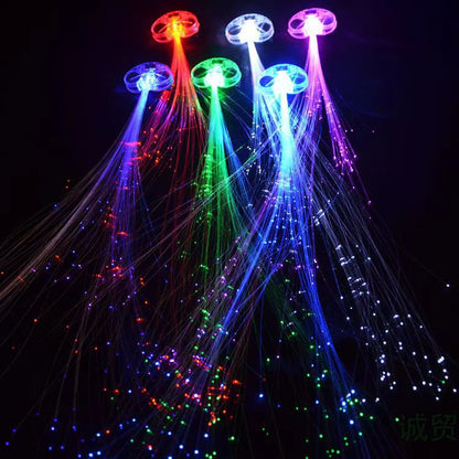 Toy fake hair, fiber optic hairpin braid