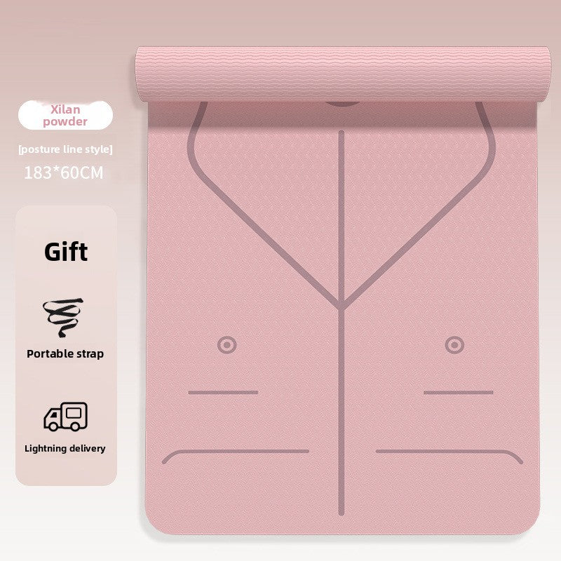 TPE Non-Slip Yoga Mat with Shock Absorption