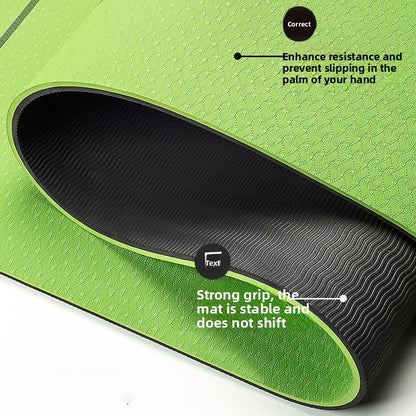 TPE Yoga Exercise Mat with Non-Slip Shock Absorption