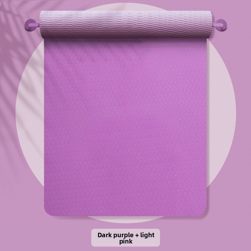 TPE Yoga Exercise Mat with Non-Slip Shock Absorption