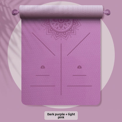 TPE Yoga Exercise Mat with Non-Slip Shock Absorption