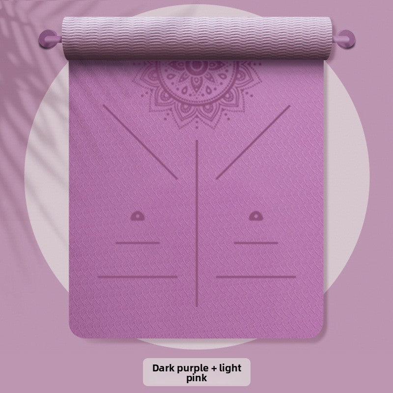 TPE Yoga Exercise Mat with Non-Slip Shock Absorption
