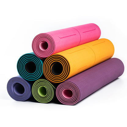 TPE Yoga Exercise Mat with Non-Slip Shock Absorption