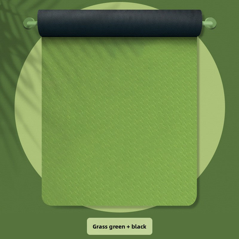 TPE Yoga Exercise Mat with Non-Slip Shock Absorption
