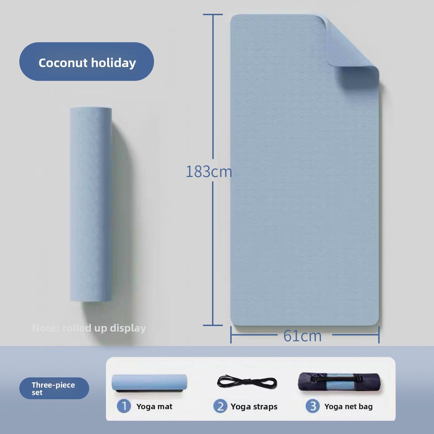 TPE Yoga Mat Thickened 8mm Non-Slip Exercise Mat