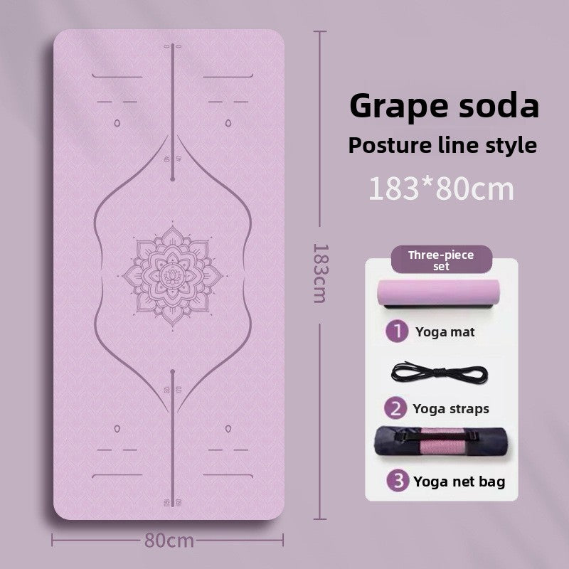 TPE Yoga Mat Thickened 8mm Non-Slip Exercise Mat