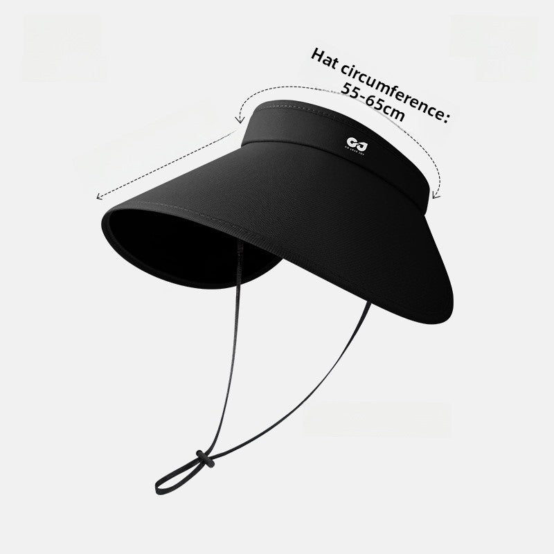 Traceless Integrated Sunscreen Hat Women's Anti-ultraviolet Summer Sports Big Brim Empty Top Foldable Sunshade Hat