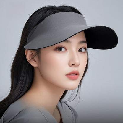 Traceless Integrated Sunscreen Hat Women's Anti-ultraviolet Summer Sports Big Brim Empty Top Foldable Sunshade Hat