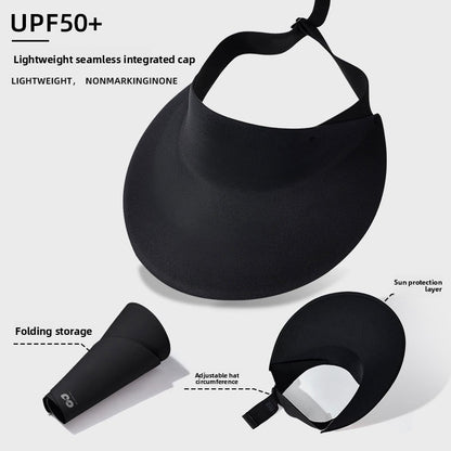 Traceless Integrated Sunscreen Hat Women's Anti-ultraviolet Summer Sports Big Brim Empty Top Foldable Sunshade Hat