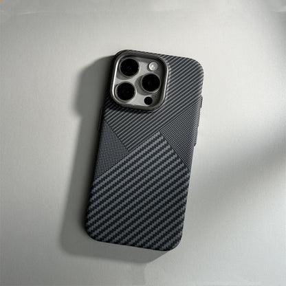 Track-Style Kevlar Carbon Fiber Magnetic Phone Case