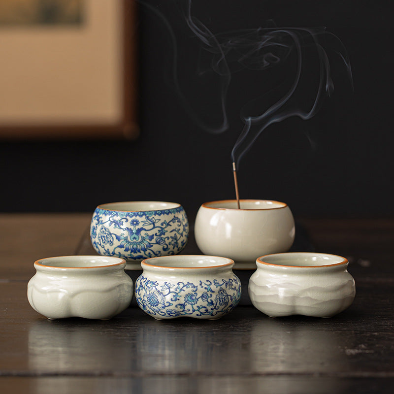 Traditional Ceramic Incense Burner with Copper Tray