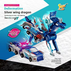 Blue two-in-one transforming car