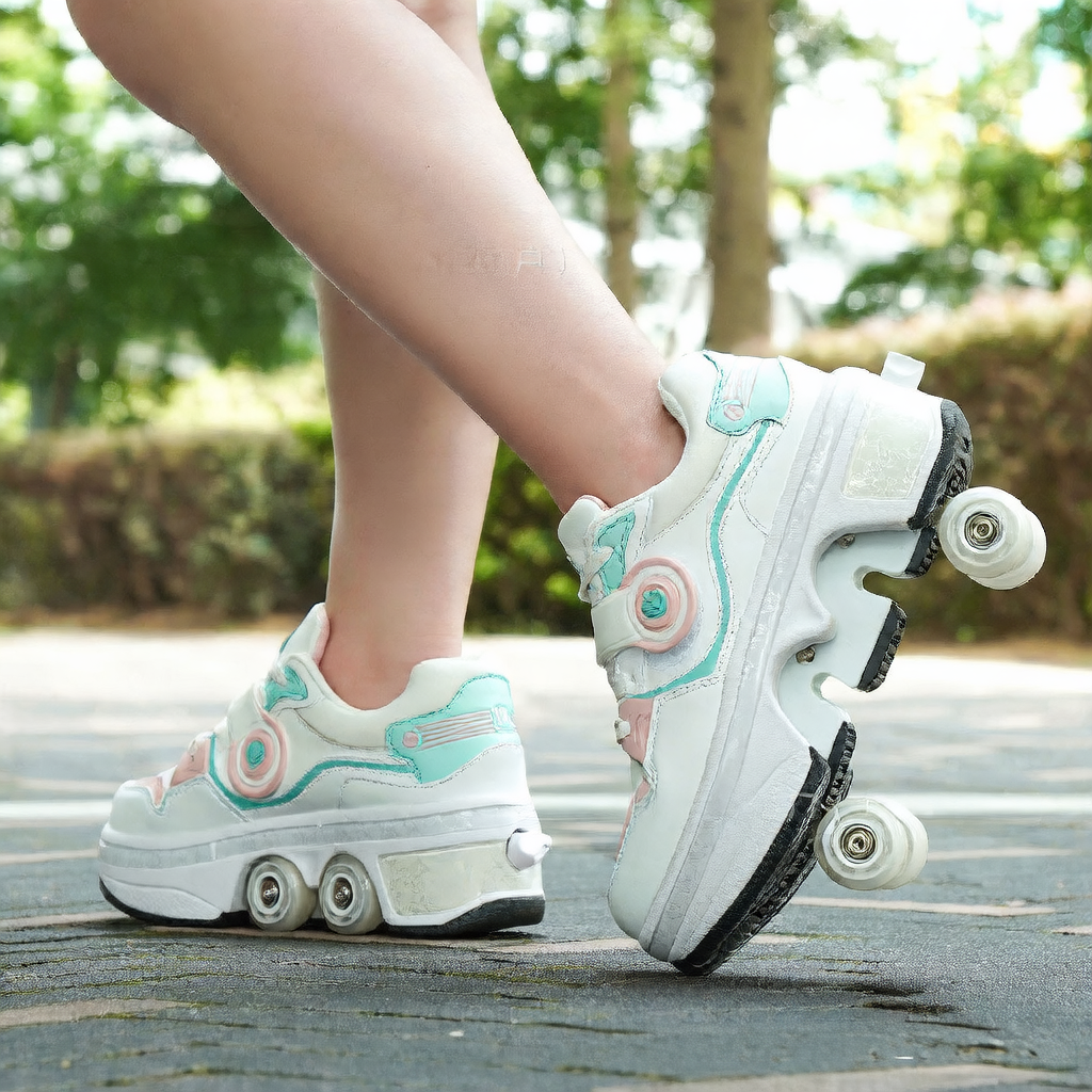Transformable Roller Skate Shoes with LED Lights