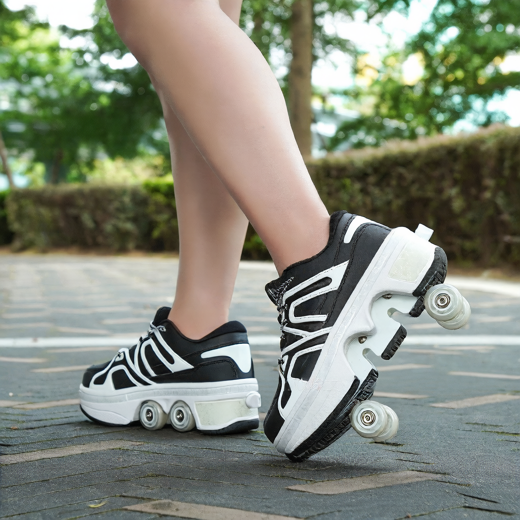 Transformable Roller Skate Shoes with LED Lights