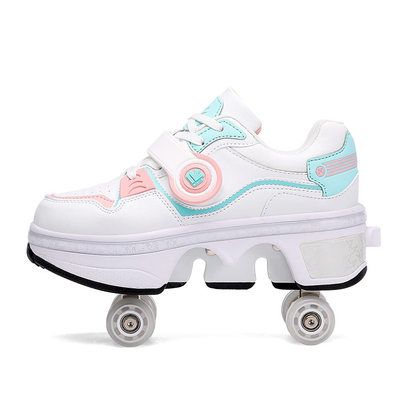 Transformable Roller Skate Shoes with LED Lights
