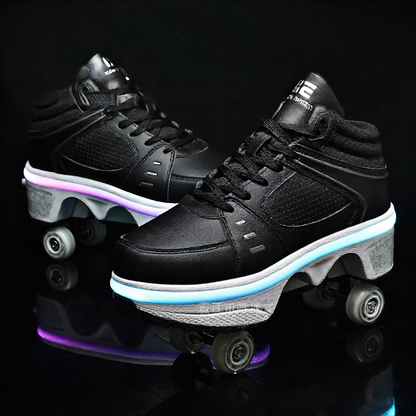 Transformable Roller Skate Shoes with LED Lights