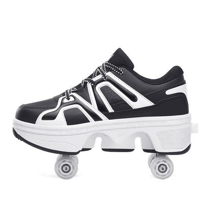 Transformable Roller Skate Shoes with LED Lights