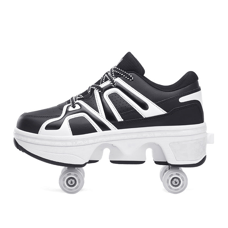 Transformable Roller Skate Shoes with LED Lights