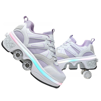 Transformable Roller Skate Shoes with LED Lights