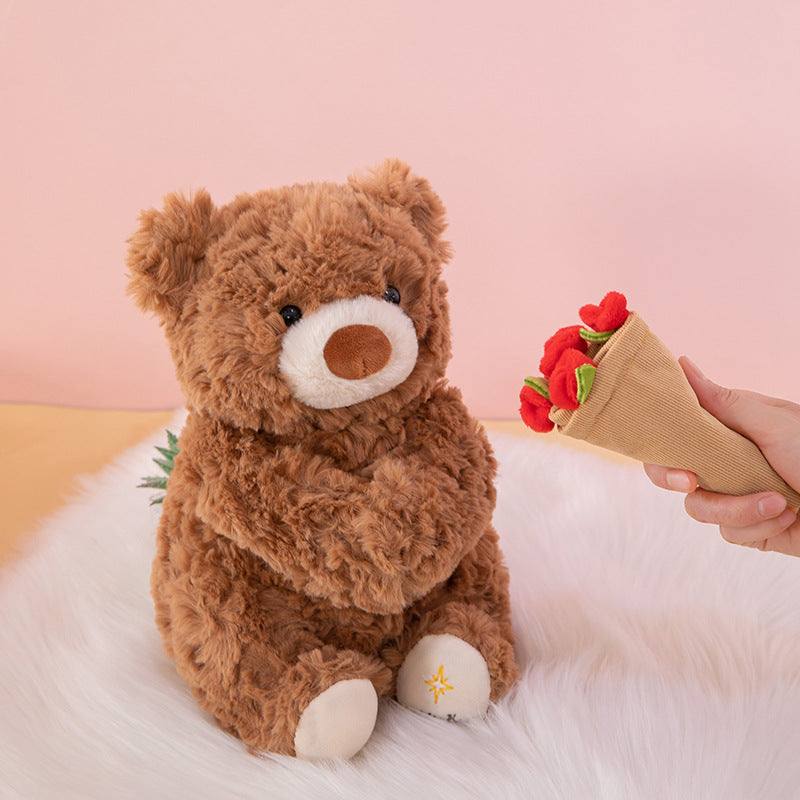 Transformable Rose Teddy Bear Plush Small Teddy Bear Doll Soft Toy