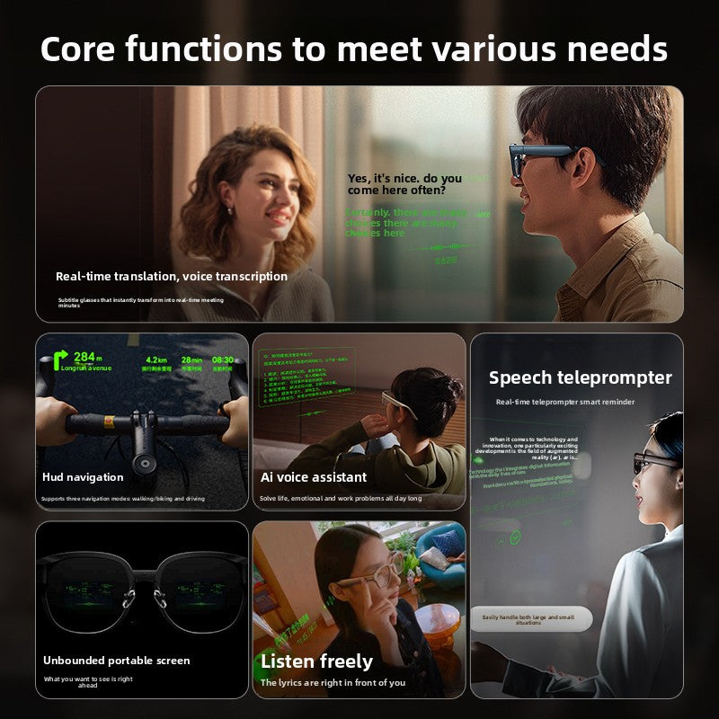 Translation Glasses Smart Glasses Speech Teleprompter Real-Time Translation