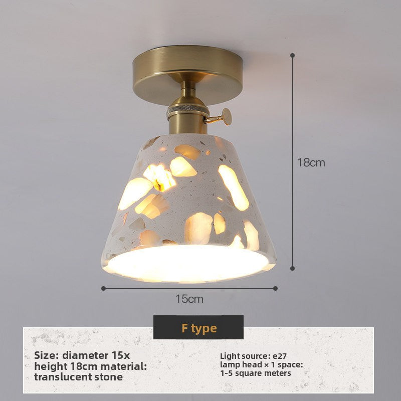 Translucent Stone Ceiling Light