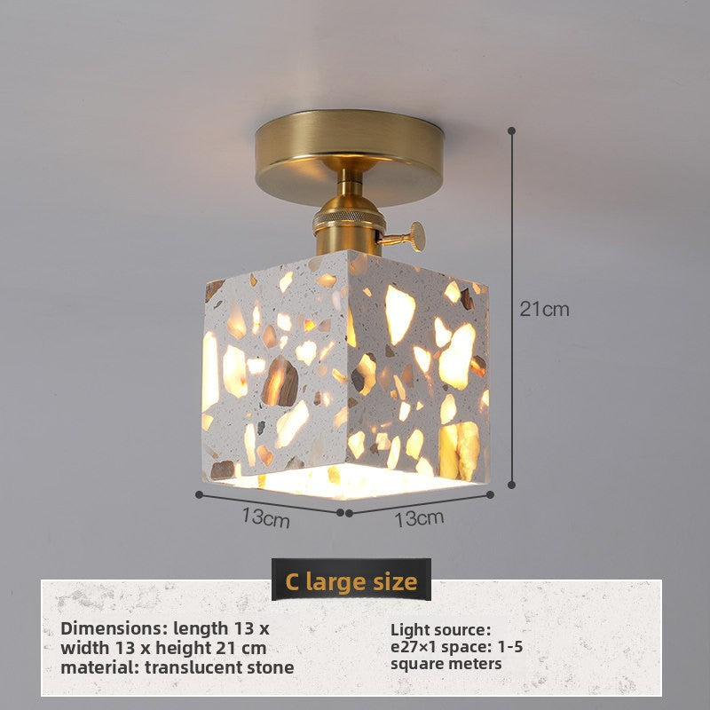 Translucent Stone Ceiling Light