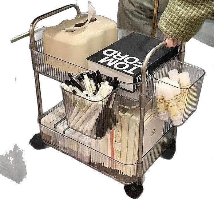 Transparent acrylic trolley storage rack
