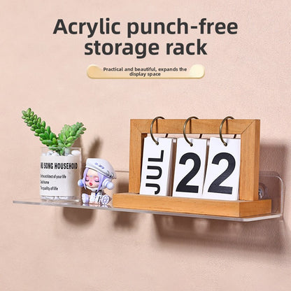 Transparent Adhesive Wall Mount Storage Rack