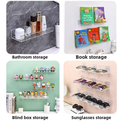 Transparent Adhesive Wall Mount Storage Rack