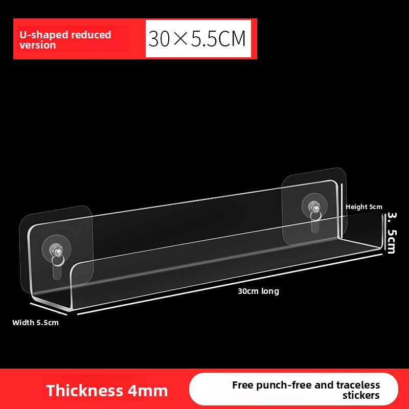 Transparent Adhesive Wall Mount Storage Rack