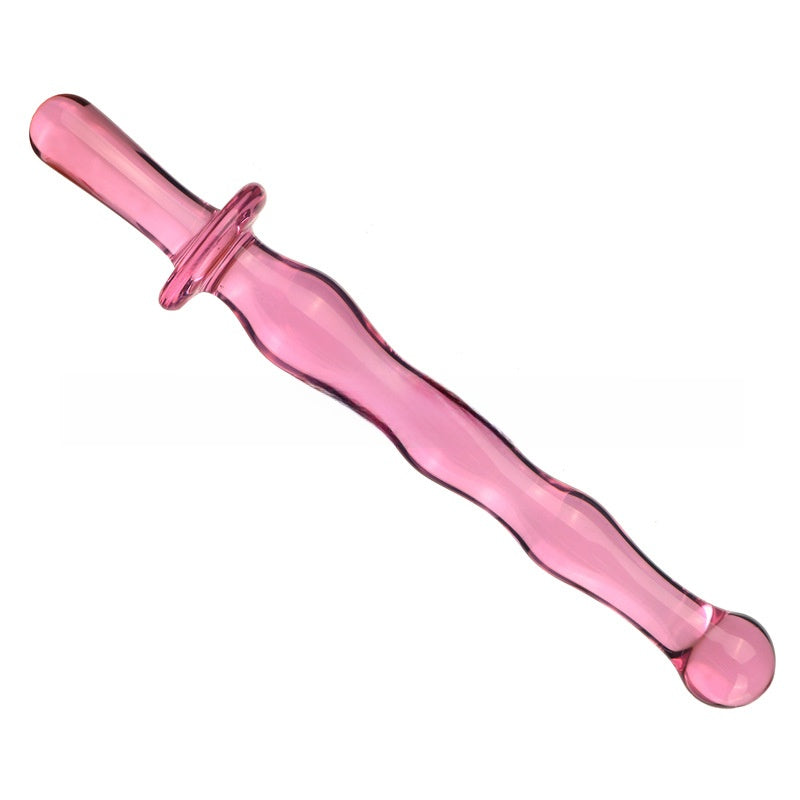 Transparent Black Long Glass Shaped Anal Stopper Anal Expander for Men and Women Posterior Anal Masturbation Sex Fun Beads