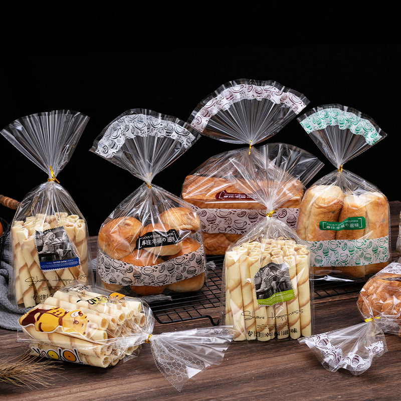 Transparent bread packaging bag